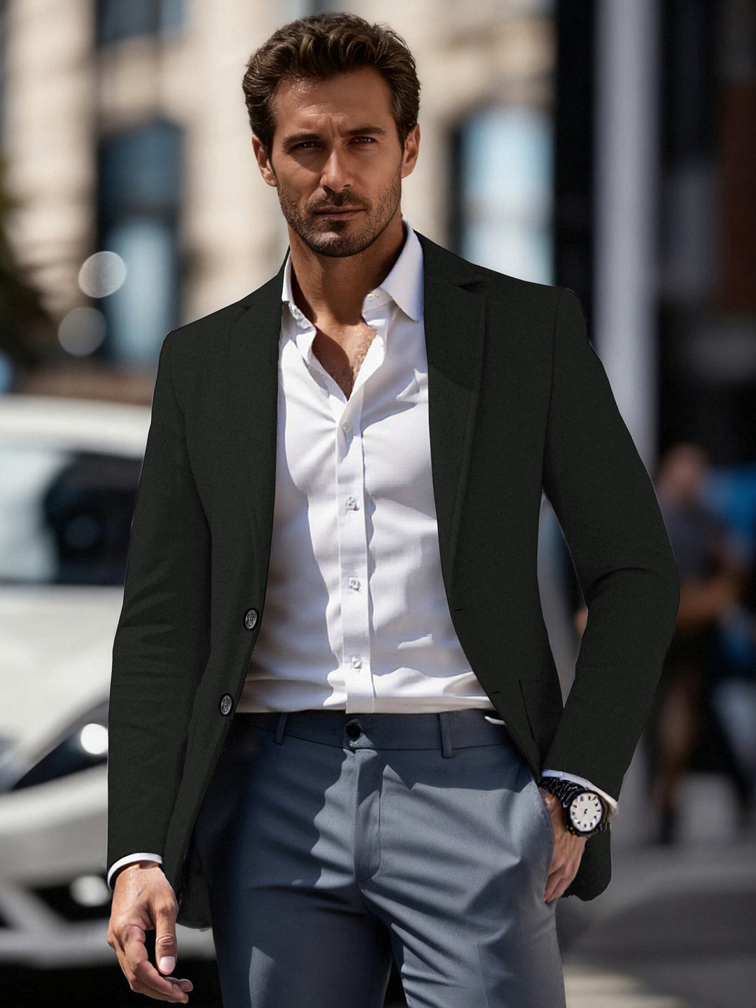 Herren eleganter Business-Anzugblazer mit schmaler Passform Aliams