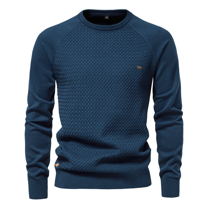 Herren Strickpullover mit modernem Strukturmuster und Rundhalsausschnitt Aliams