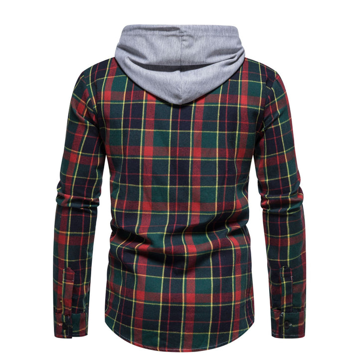 Herren Flanellhemd mit Kapuze und kariertem Design Aliams