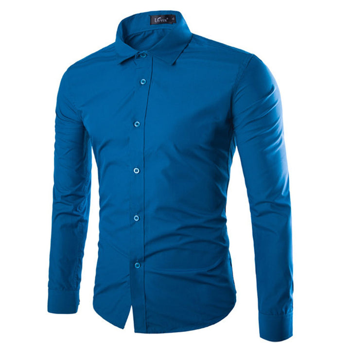 Herren elegante Langarmhemd Aliams