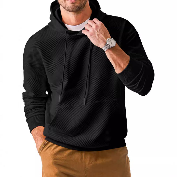 Herren Kapuzenpullover mit strukturiertem Design und praktischer Kängurutasche Aliams