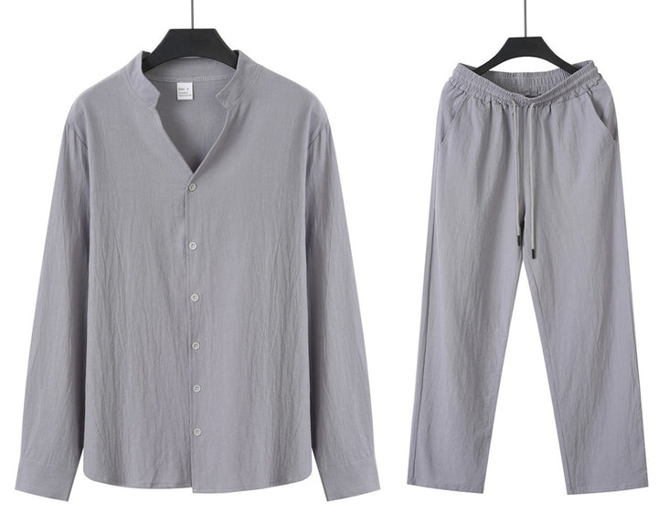 Herren Bequemes und stylisches Schlafanzug-Set mit Hemd und Hose Aliams