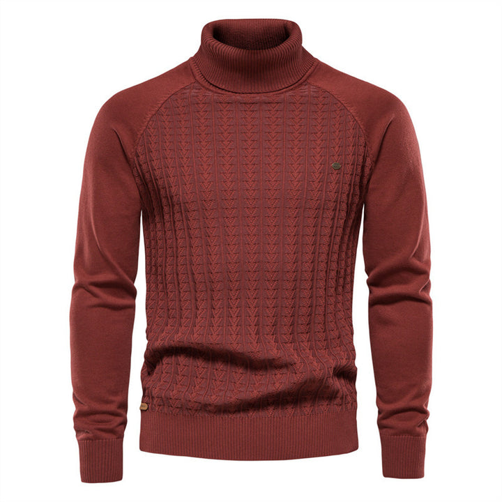 Herren Strickpullover mit modischem Stehkragen und strukturiertem Design Aliams