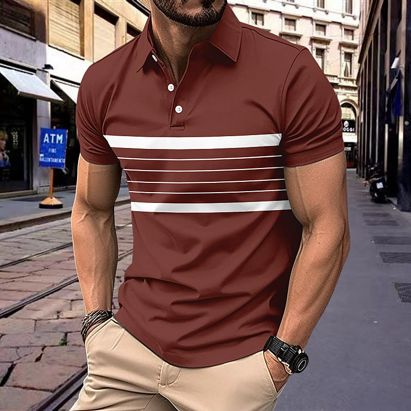 Herren Poloshirt mit modernem Streifenmuster und sportlicher Passform Aliams