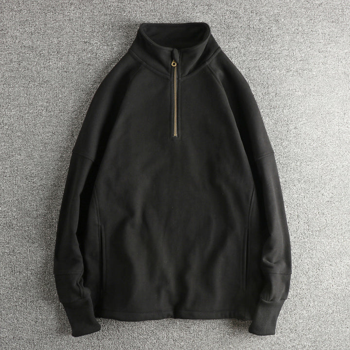 Herren Fleecejacke mit halbem Reißverschluss und seitlichen Eingrifftaschen Aliams