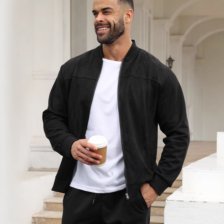 Herren elegante Freizeitjacke mit praktischem Reißverschluss und Seitentaschen Aliams