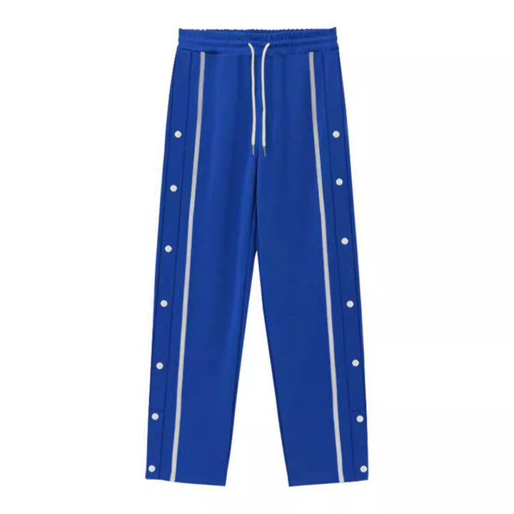 Herren bequeme Sporthose mit Knopfleiste und seitlichen Kontraststreifen Aliams