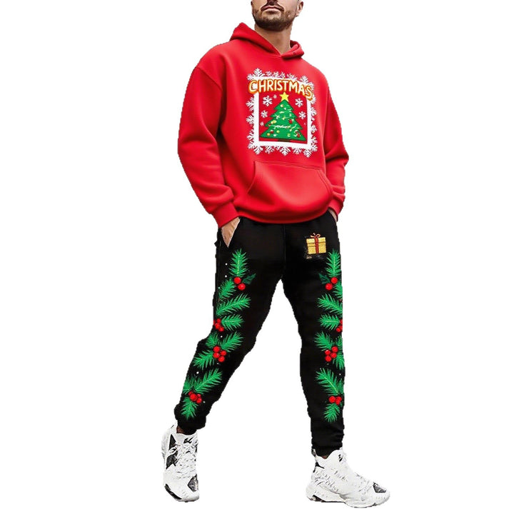 Herren Weihnachtsmotiviere Kapuzenpullover und Jogginghose Set Aliams