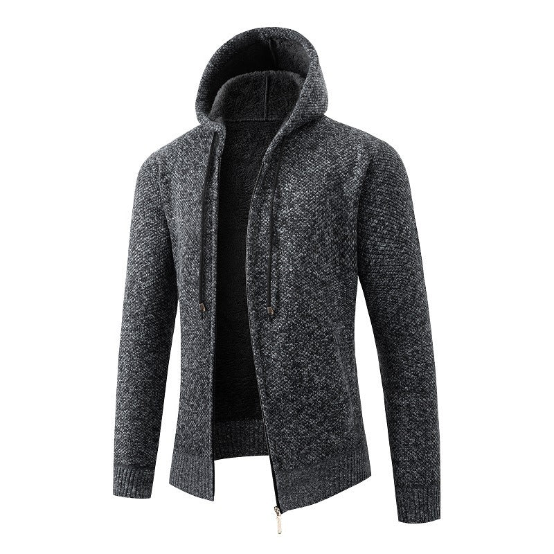 Herren bequeme Strickjacke mit Kapuze Aliams