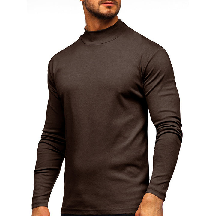 Herren Rollkragen-Langarmshirt aus atmungsaktiver Baumwolle Aliams