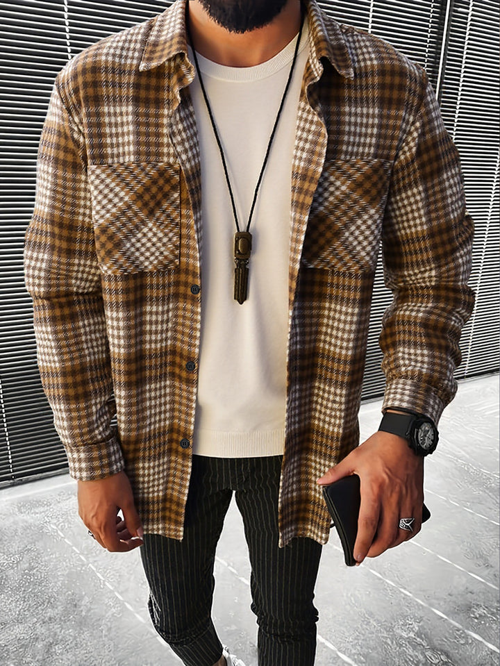 Herren Karierte Flanell Hemdjacke Aliams
