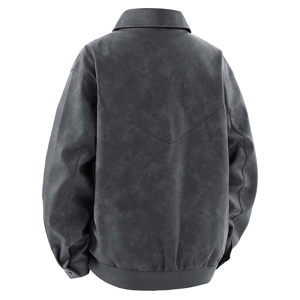 Herren Kunstlederjacke im modernen Schnitt mit vielen praktischen Taschen Aliams