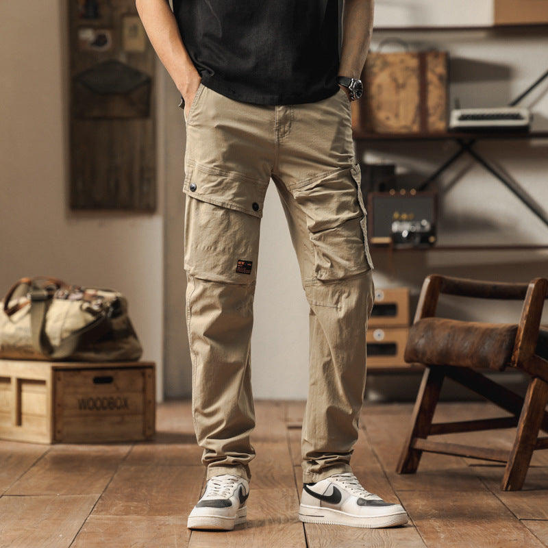 Herren robuste Cargo-Hose mit elastischem Bund und multifunktionalen Taschen Aliams