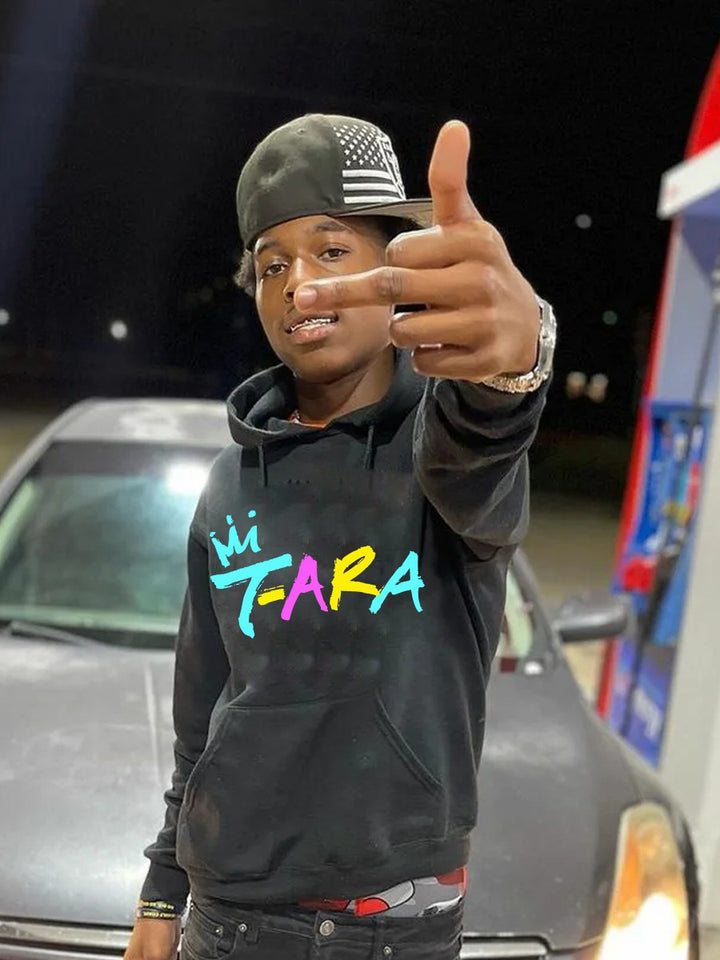 Herren bequemer Kapuzenpullover mit kreativem Farbenmixdruck Aliams