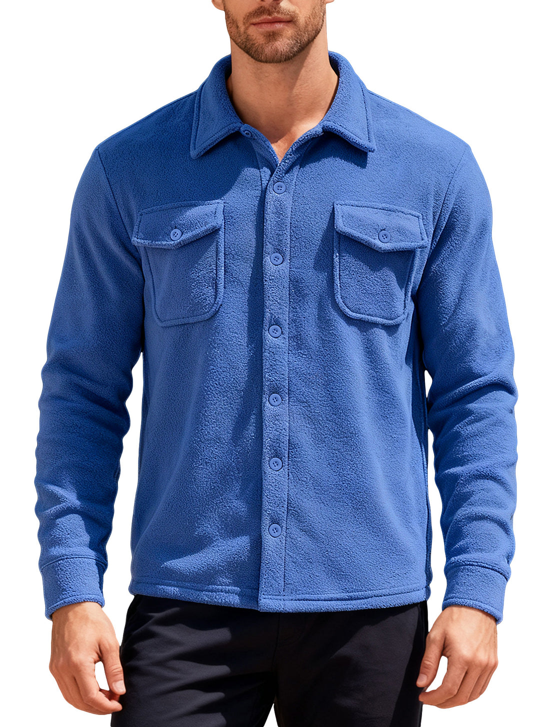 Herren Fleecehemd mit praktischen Brusttaschen Aliams