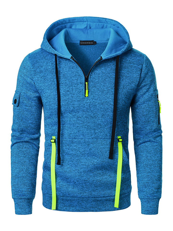 Herren sportlicher Hoodie mit atmungsaktiven Einsätzen und praktischen Reißverschlusstaschen Aliams