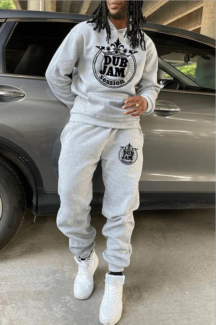 Herren Hoodie- und Jogginghose-Set mit stilvollem Grafikdruck Aliams