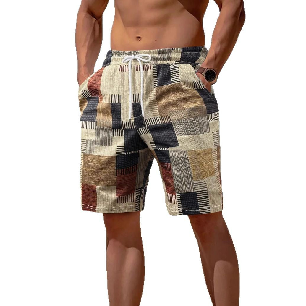 Herren stylische Bade-Shorts mit modernem Graphikmuster Aliams