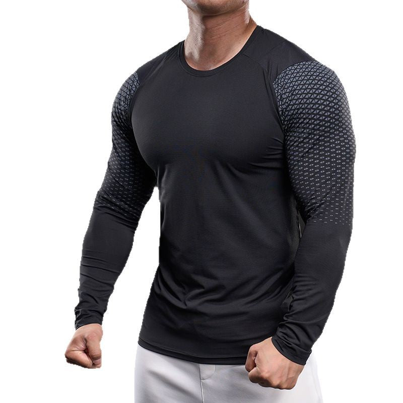 Herren sportliches Langarm-Funktionsshirt mit atmungsaktivem Mesh-Einsatz Aliams