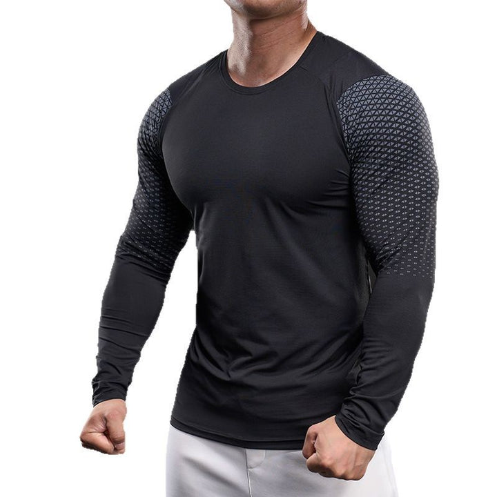 Herren sportliches Langarm-Funktionsshirt mit atmungsaktivem Mesh-Einsatz Aliams