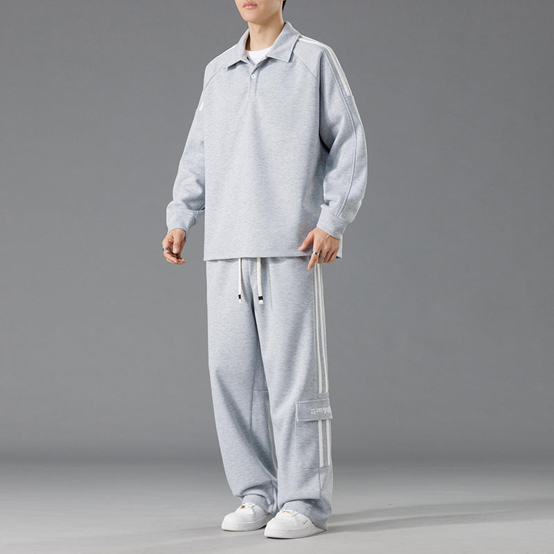 Herren Sportliches Freizeit-Set mit hohem Kragen und praktischen Taschen Aliams