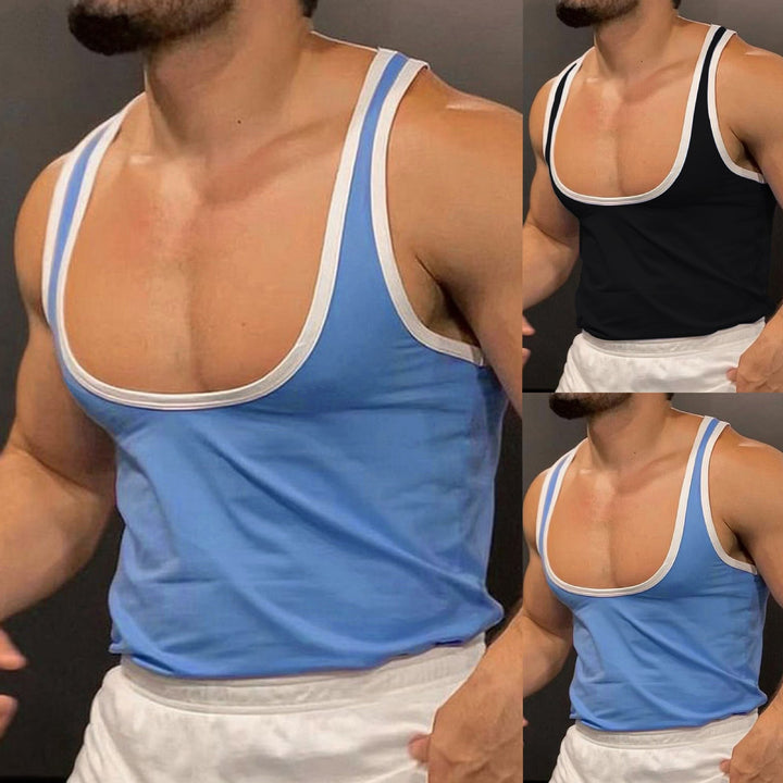 Herren Atmungsaktives Fitness-Tanktop mit breiten Trägern und flachem Saum Aliams