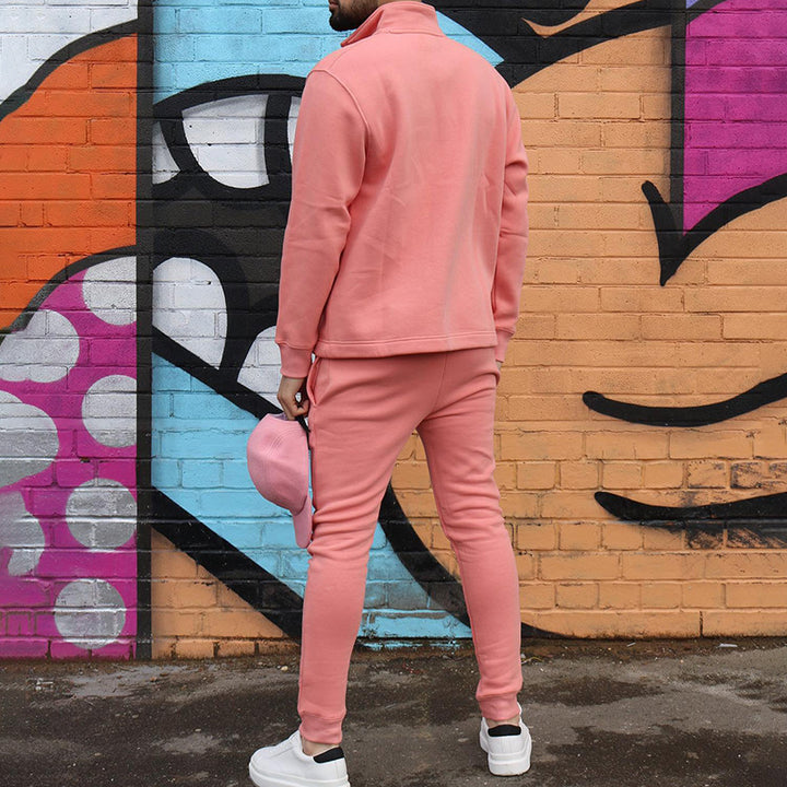 Herren sportliches Sweat-Set mit Stehkragen Aliams