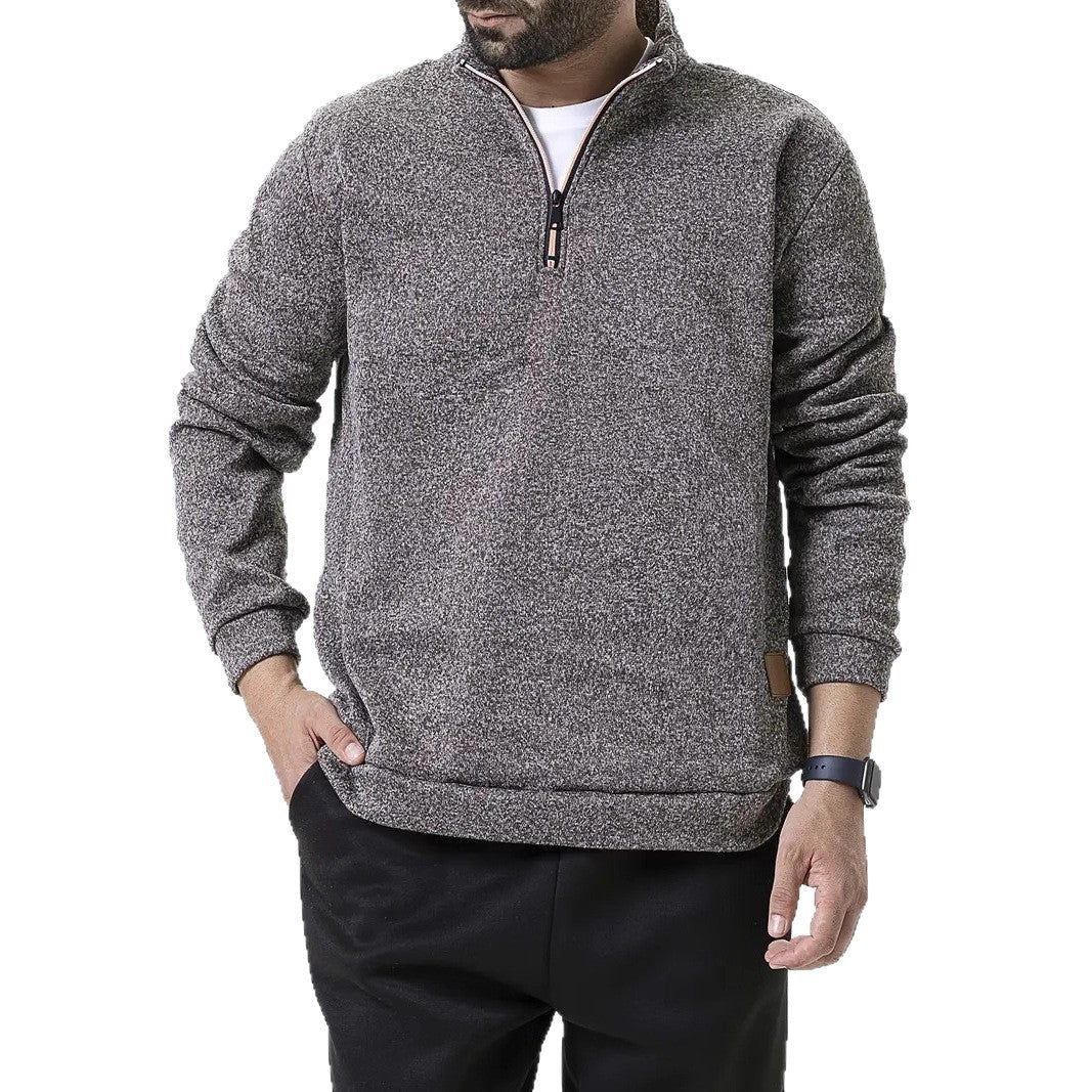 Herren Fleece-Pullover mit halbem Reißverschluss Aliams
