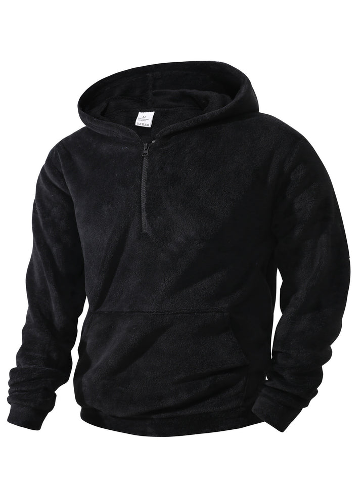 Herren Fleece-Hoodie mit innovativem halblangem Reißverschluss Aliams