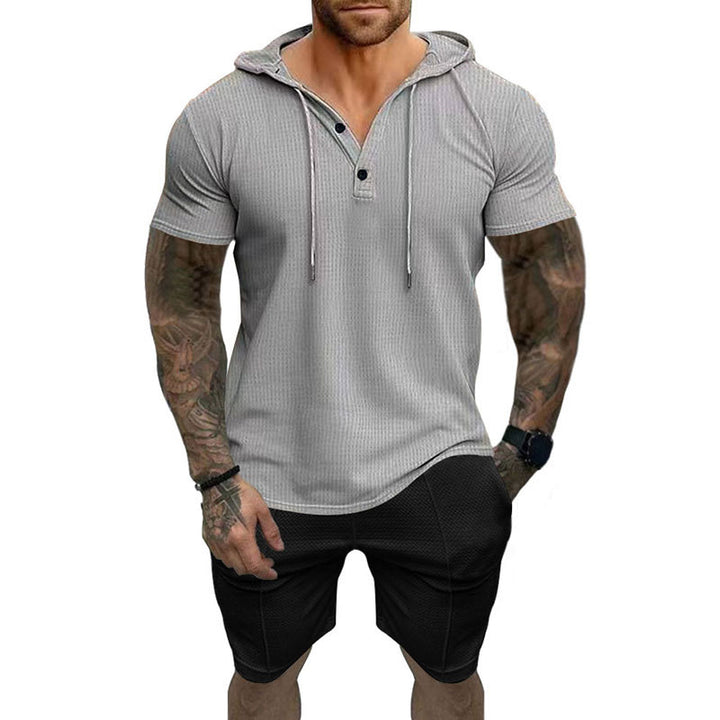 Herren sportliches Kapuzenshirt und Shorts-Set Aliams