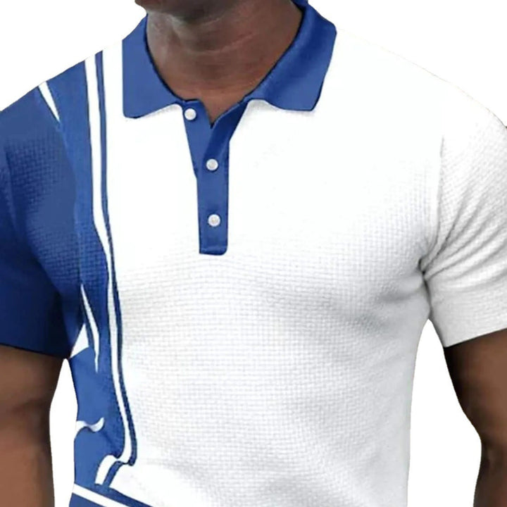 Herren sportliches Polohemd mit modernen Streifen Aliams