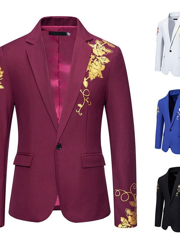 Herren eleganter Blazer mit floralem Design und hochwertiger Verarbeitung Aliams
