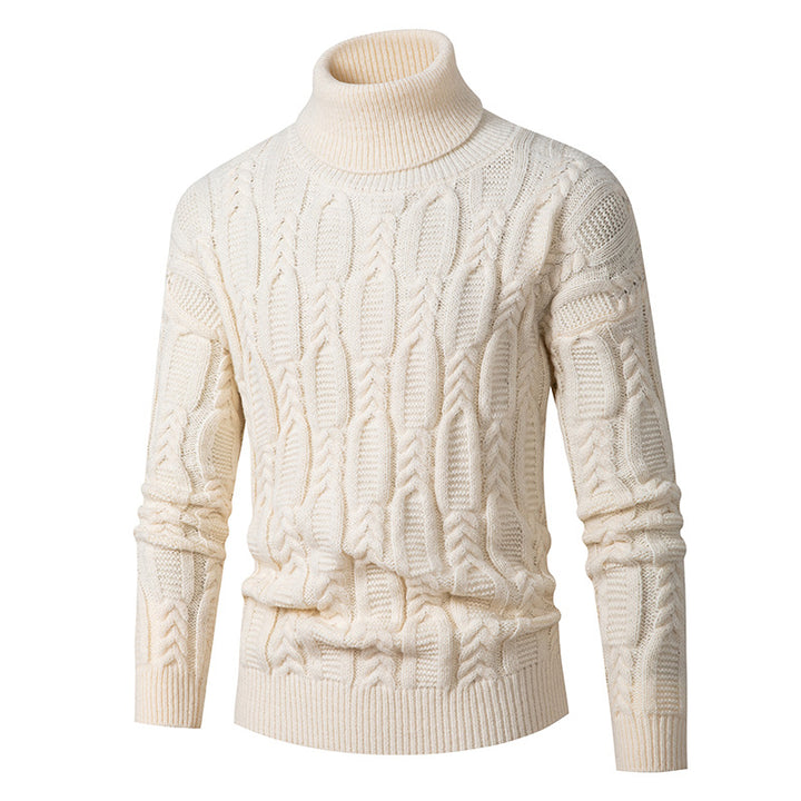 Herren Hochwertiger Rollkragenpullover mit Strukturmuster Aliams