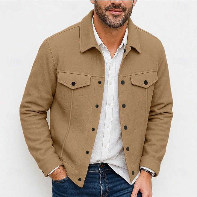 Herren stylische Utility-Jacke mit gepolsterten Taschen Aliams