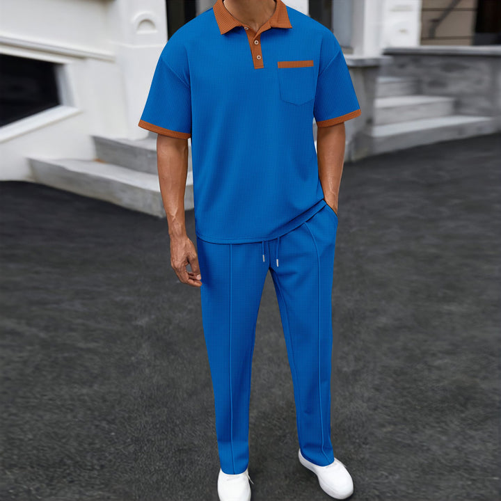 Herren Freizeitanzug mit stylischem Polokragen und atmungsaktivem Material Aliams