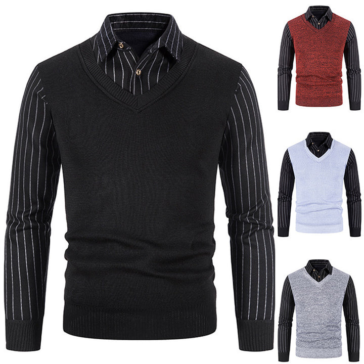 Herren eleganter V-Ausschnitt Pullover Aliams