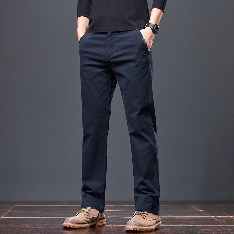 Herren bequeme Chinohose mit elastischem Bund und praktischen Taschen Aliams