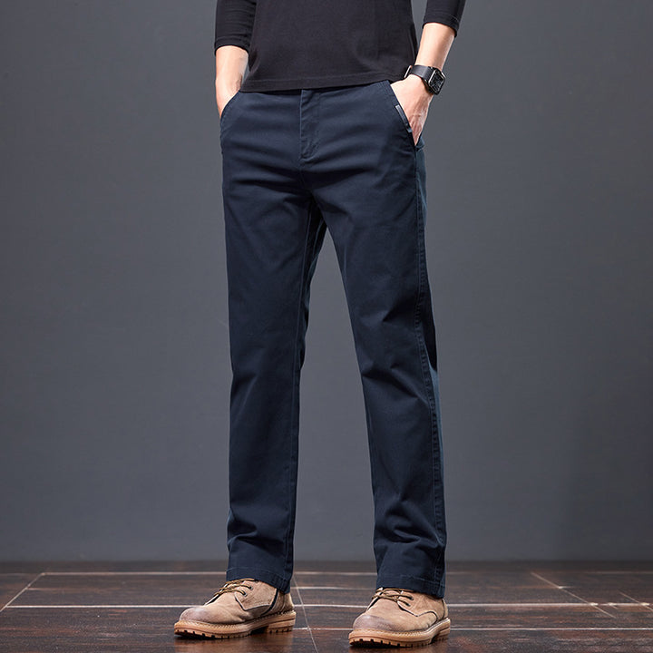 Herren bequeme Chinohose mit elastischem Bund und praktischen Taschen Aliams