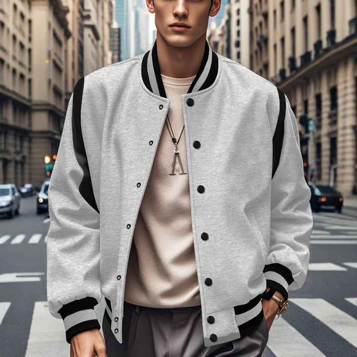 Herren Freizeitjacke im College-Stil mit kontrastierenden Ärmeln Aliams