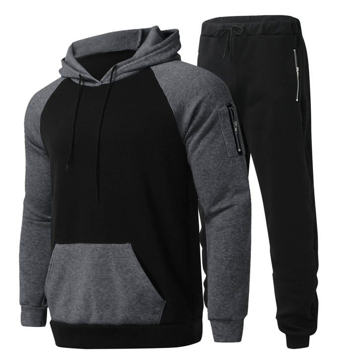 Herren Sportliches Kapuzenpullover- und Jogginghosen-Set mit funktionalen Seitentaschen Aliams