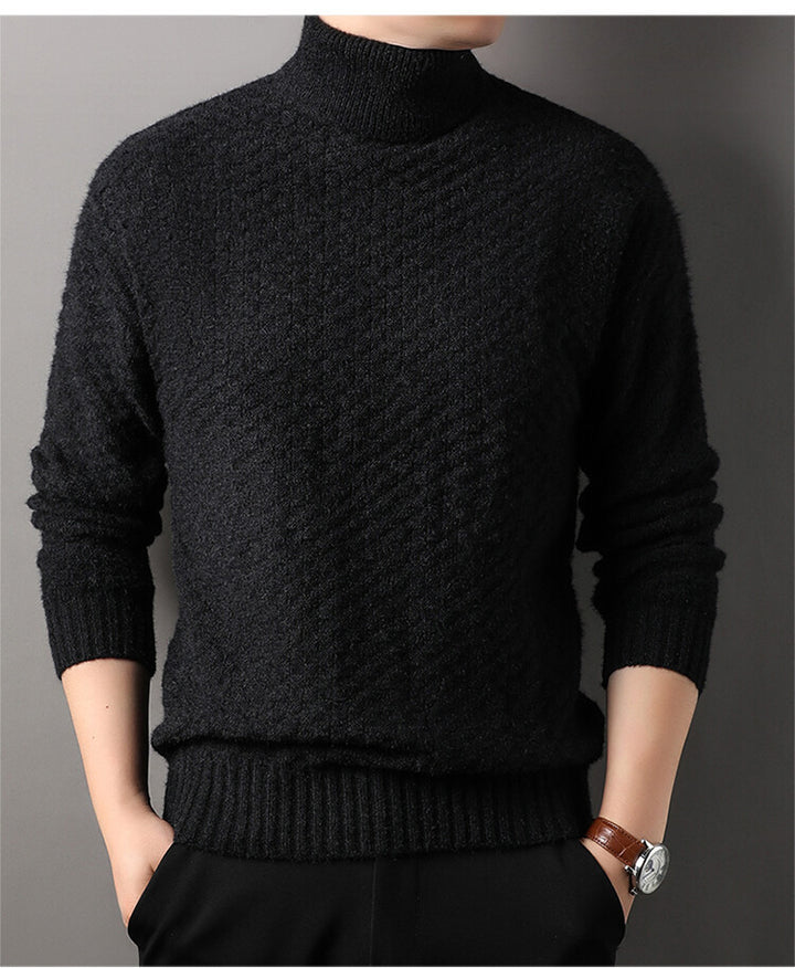 Herren Strickpullover mit hohem Kragen und strukturiertem Design Aliams