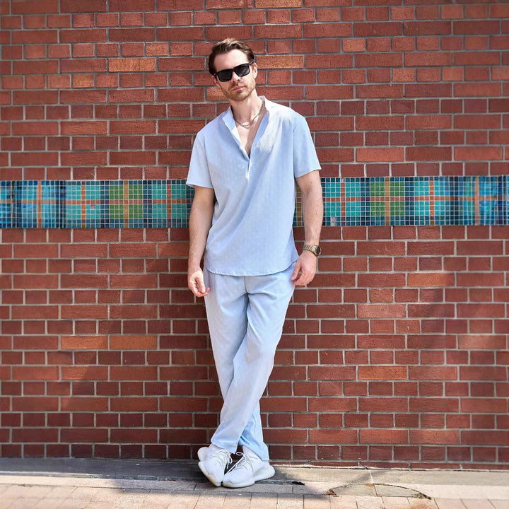 Herren Freizeitanzug mit modernem Stehkragen und atmungsaktiven Eigenschaften Aliams