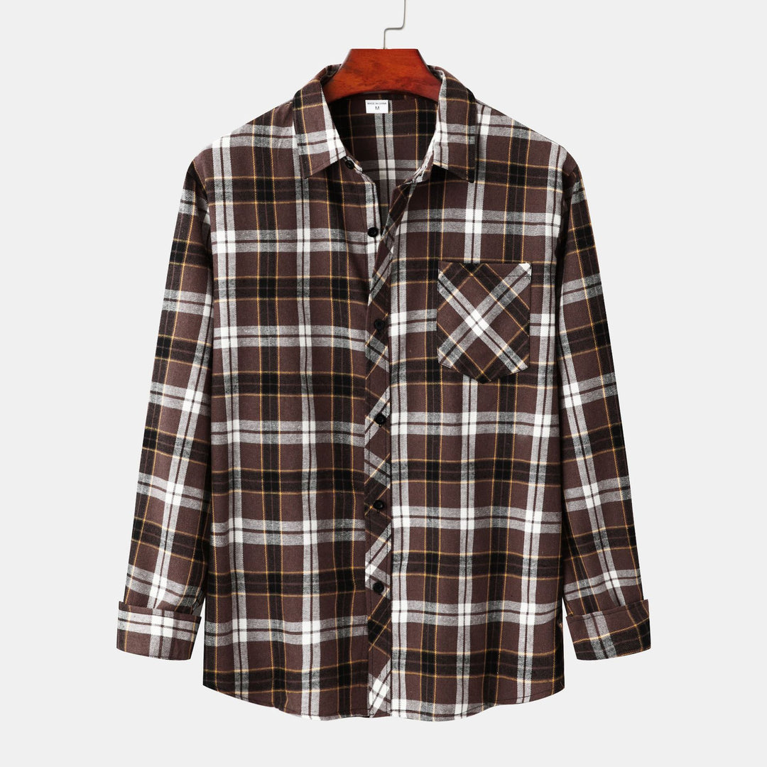 Herren Flanellhemd im klassischen Karomuster mit Brusttasche Aliams