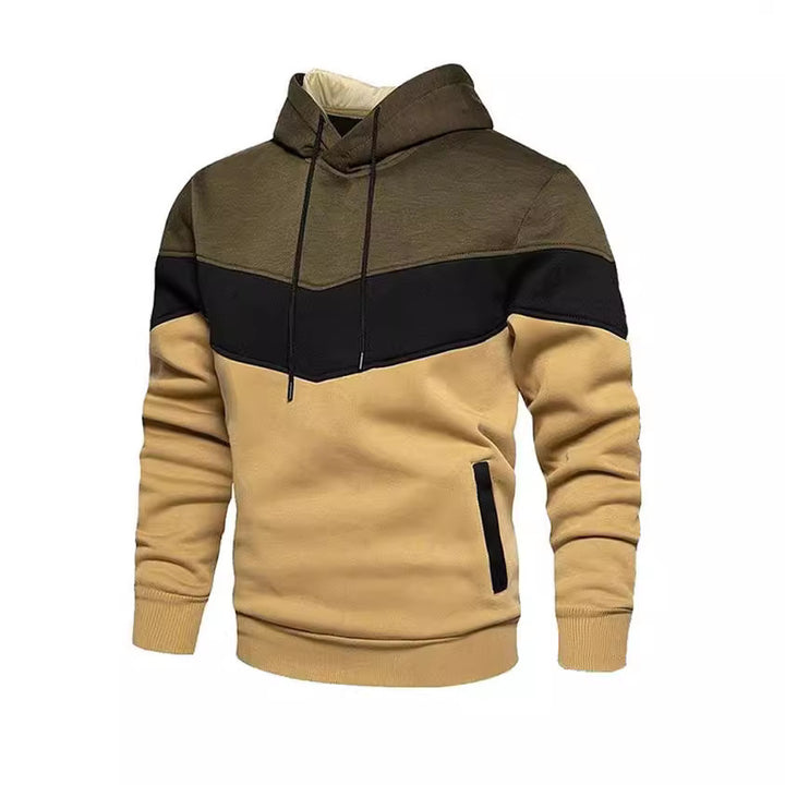 Herren sportlicher Kapuzenpullover mit stylischem Farbmix und praktischen Taschen Aliams