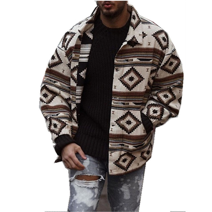 Herren gemusterte Freizeitjacke im modernen Look mit leichtem Futter Aliams
