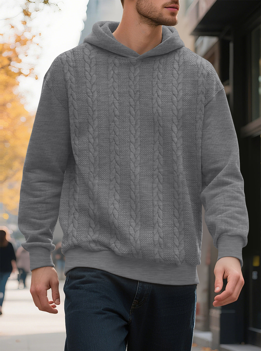 Herren Kapuzensweater mit innovativer Strickstruktur Aliams