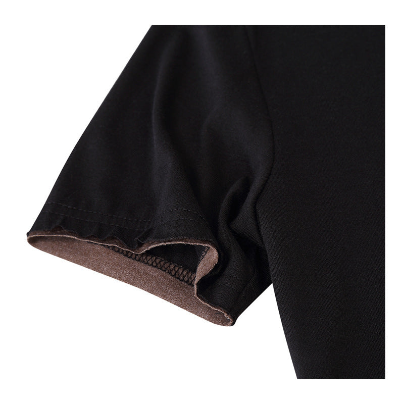 Herren Kurzarm-Henley-Shirt aus atmungsaktivem Baumwollmix mit stylischem Kragen Aliams