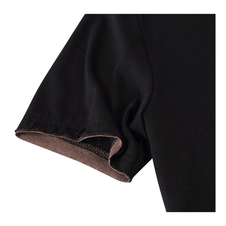 Herren Kurzarm-Henley-Shirt aus atmungsaktivem Baumwollmix mit stylischem Kragen Aliams