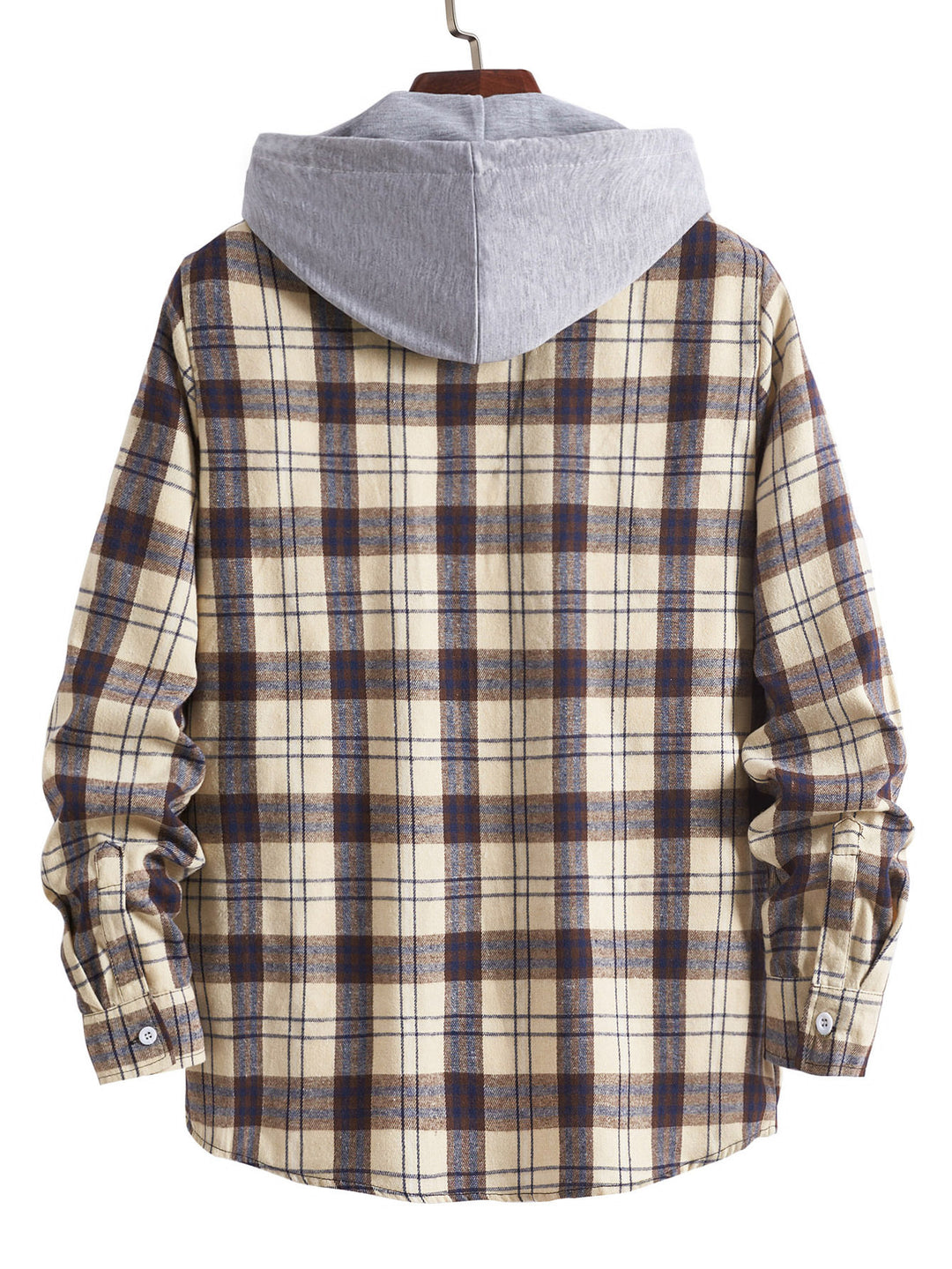 Herren Hemd mit integrierter Kapuze und Karomuster Aliams