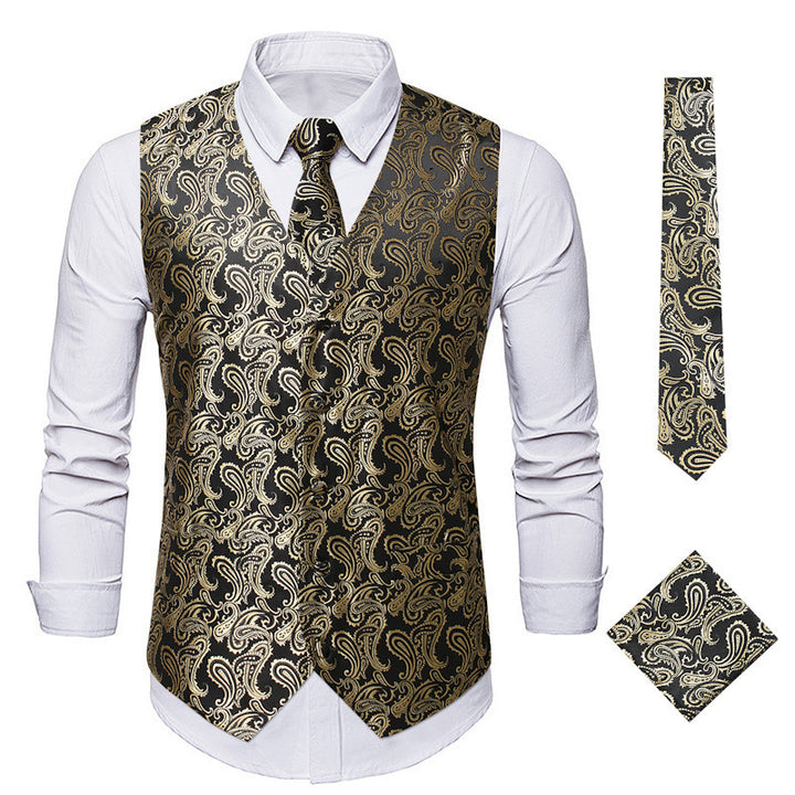 Herren Elegante Weste mit floralem Muster Aliams